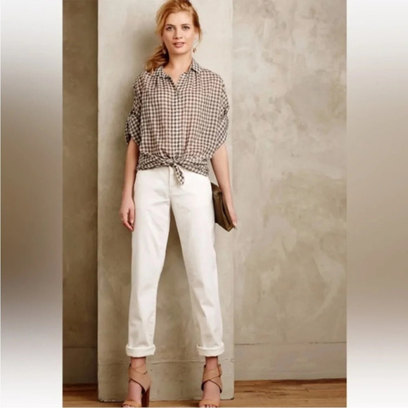 Pilcro Hyphen Creamy  White Chino Pants, size 27 - Picture 1 of 13